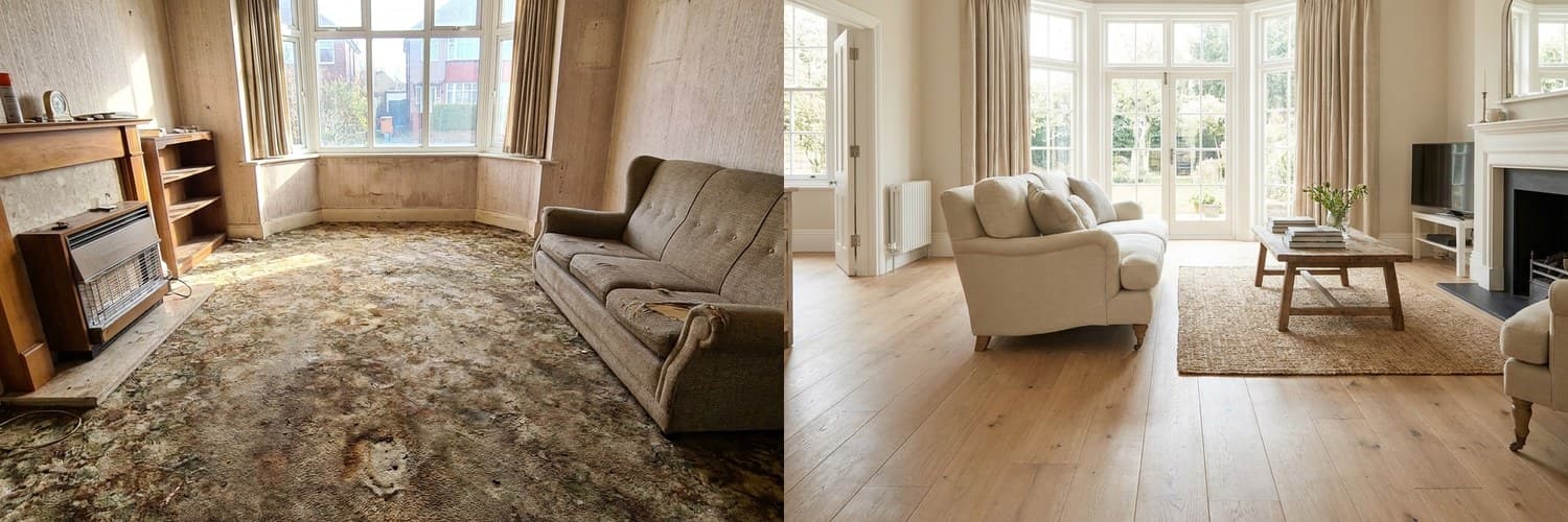 Flooring before and after