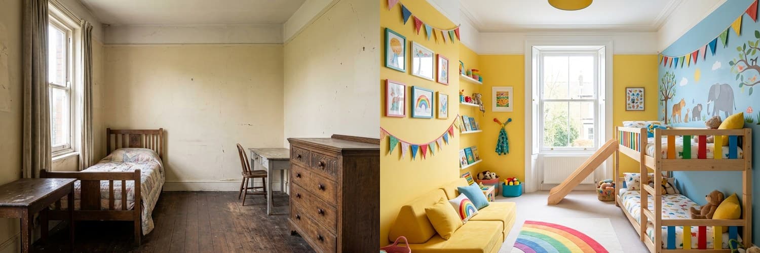 Kids' Room before and after